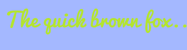 Image with Font Color B4E52E and Background Color A4B8FF